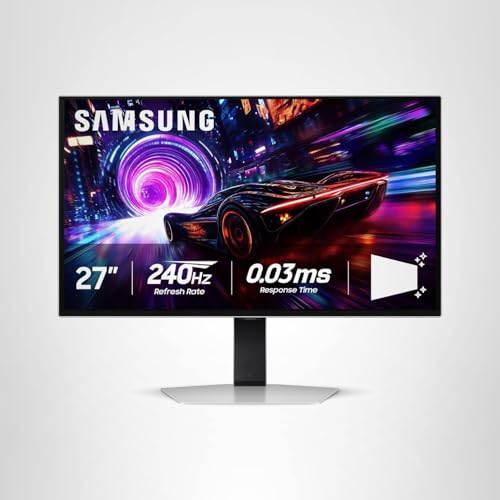 SAMSUNG 27-inch Odyssey QD-OLED G8 (G81SF), 4K, 240Hz, Gaming Monitor, 0.03ms Response Time, DisplayHDR True Black 400, AMD FreeSync™ Premium Pro, Ergonomic Stand, LS27FG810SNXZA, 2025