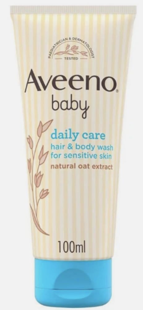 Aveeno Baby Hair & Body Wash Daily Care 100ml – Gentle Cleanser for Newborn & Sensitive Skin – Soap Free, Tear Free & Oat Extract Formula