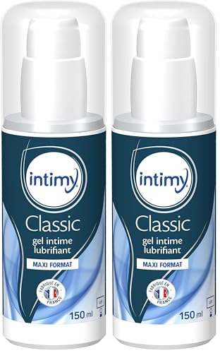 INTIMY - Gel Lubrifiant Intime Classic - 150 mL - MAXI FORMAT - Formulé à base d'eau - Sans parfum - Sensation Douceur - Compatible avec les Préservatifs - Fabriqué en France (Lot de 2)