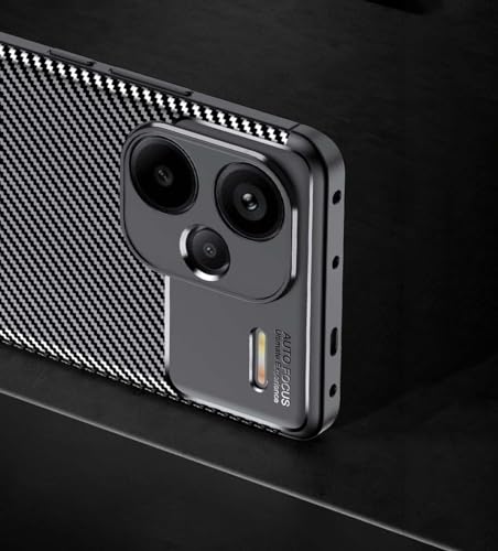 Image of for Redmi Note 13 Pro Plus 5G Back Cover |Soft Silicone Carbon Fiber Texture Anti-Scratch Shockproof Cover for Redmi Note 13 Pro Plus 5G - Black