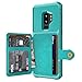 Galaxy S9 Case, Sumsung S9 Wallet Flip Leather Kickstand Fit Magnetic Wireless Car Charger Mount Slim Durable Shockproof Protective Case Cover with Card Holder (Turquoise)