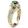 Goldenchen Fashion Jewelry 14k Gold Plated Emerald Diamond Ring Women Anniversary Engagement Wedding Gemstone Ring (7) #1