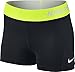 Nike Women's Pro Cool 3-Inch Training Shorts (Black/Volt/White/Medium)