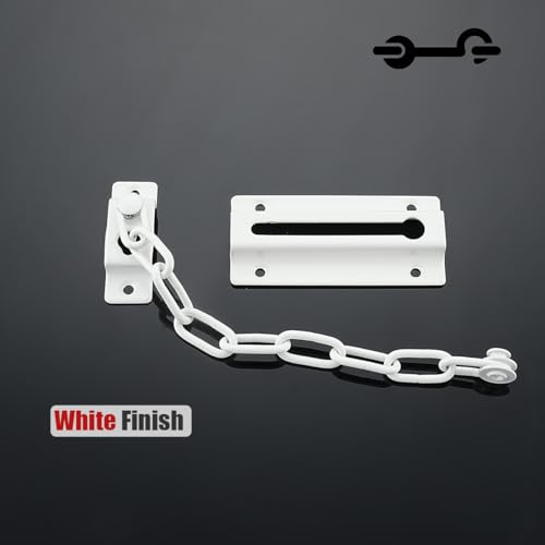 JQK Chain Door Guard with Lock, White 2 Pack Chain Lock Stainless Steel Chain Locks for Inside Door and Extra Front Door, HDC120-WH-P2 - Image 5