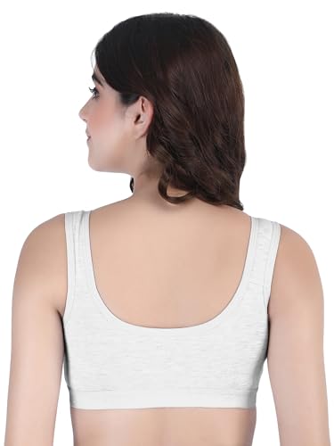 Image of BODYSIZE Cotton Front Open Sports Bra for Women Daily Use | Non-Wired Sweat Absorbent Seamless Bra | Full Coverage Regular Wear Comfortable and Convenient with Back Support Suitable for Gym, Yoga