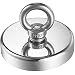 Wukong 837LBS(380KG) Pulling Force Super Powerful N52 Round Neodymium Magnet with Countersunk Hole and Eyebolt Diameter 3.54''(90mm) X Thick 0.70"(18mm) for Fishing Magnet