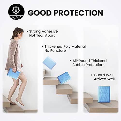 Image of Fuxury 100Pcs Bubble Mailers 6x10 inch Light Blue Bubble Mailer Thick Shipping Padded Envelopes Usable Size 6x9 inch Padded Mailers Shipping Bags for Mailing,Packaging, Small Business, Boutique, Bulk #0