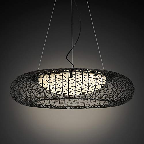 Plafonnier cage en fer rond avec LED à 3 couleurs pour café