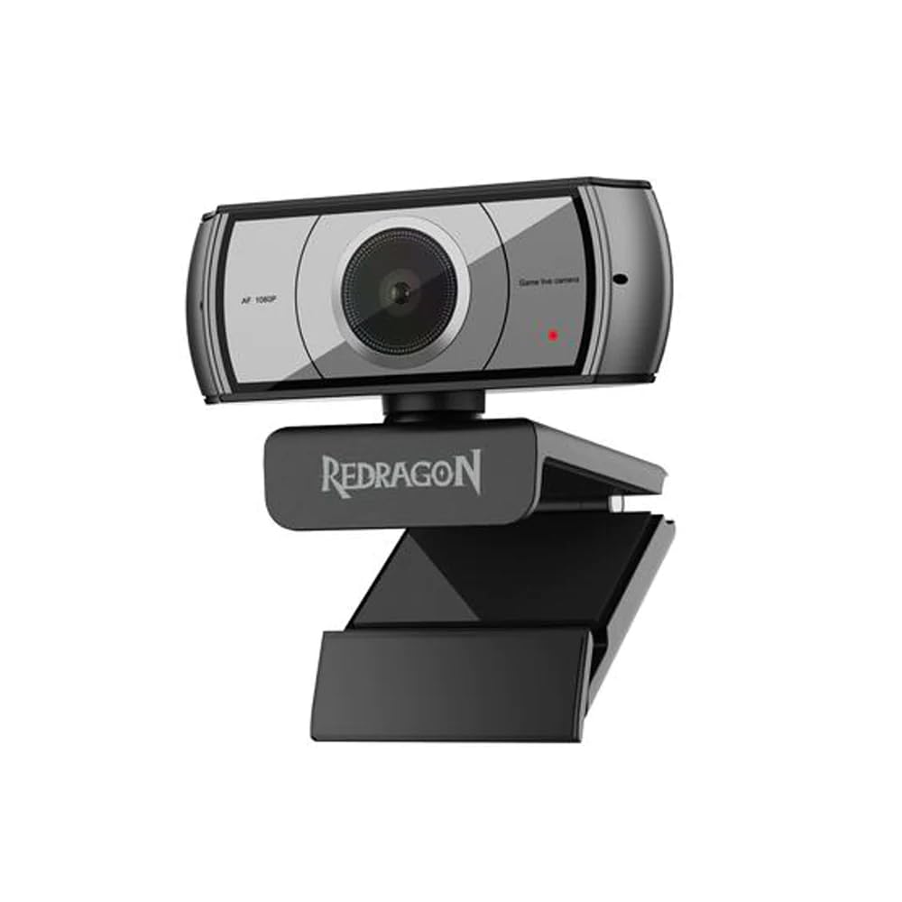 Redragon Gw900 1080P Pc Webcam With Built-In Dual Microphone, 360 Rotation 2.0 USb Computer Web Camera 30 Fps For Online Courses, Video Conferencing And Streaming Electronic Games
