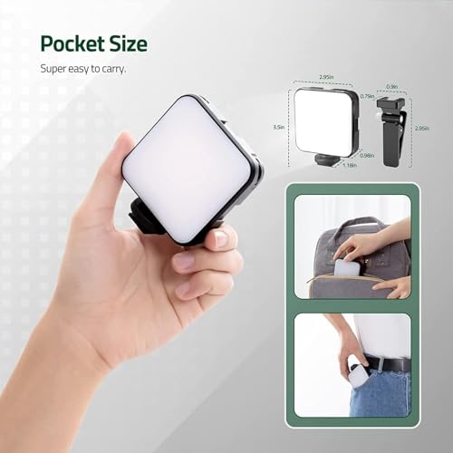 Image of LED Video Camera Light with Clip for Laptop, Camera and Phone - Rechargeable Dimmable 100 LED Beads Fill Light for Zoom Meeting, Photography, Selfie, Tripod and Vlogging Use