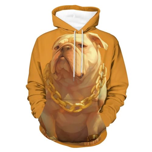 Chaîne en or pour chien sweat à capuche homme et femme sweatshirt imprimé taille S