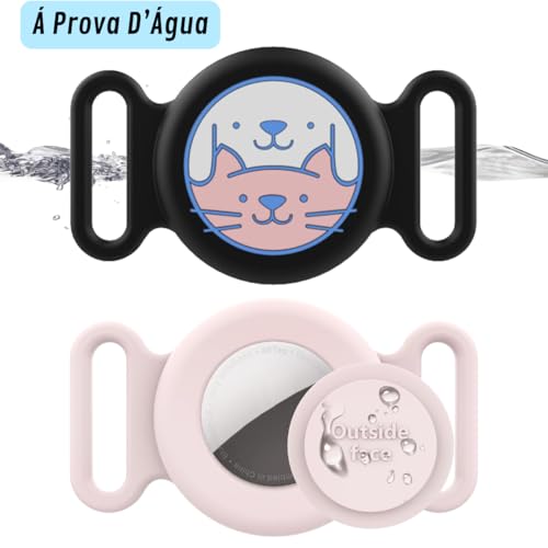 Capa Case para Airtag Coleira Pet Gato Cachorro a Prova de Água Impermeável Silicone Rastreador Loca