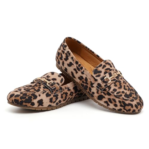 Image of BGSTGUDS Women's Wide Loafers Shoes Cute Dressy Shoes Ladies Comfort Slip Ons Work Shoes