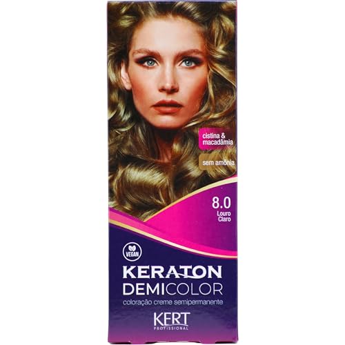 Keraton, Coloração, Demi Color, 40 g + 80ml, Nº 8.0 Louro Claro