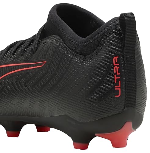 Image of PUMA Unisex Children's Ultra 6 Match Fg /Ag Jr Football Boots, Puma Black PUMA Red, 10 UK