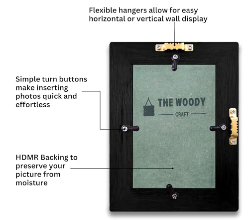 Image of Photo Frame 4 x 6 inch | Photo Frames for Wall Decor | Small Photo Frame | Black Wood Frame for Wall | Best for Living Room, Bedroom & Office (4x6 inch, Black)