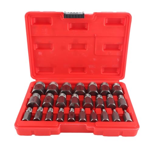 Bolt Extractor Kit: High Strength Chrome Molybdenum Steel Bolt Extractor for Broken Screw Removal, Hex Head Bolt Remover Tool, 25Pcs