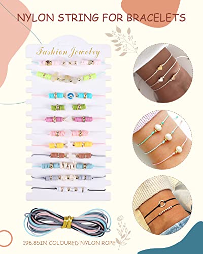 14220 Pcs Clay Beads For Bracelet Making Kit For Teen Girls Ages 6-12, Jewelry Making Kit With White Turquoise, Volcanic Stones, Obsidian, Crystal Stones And So On #TOP6