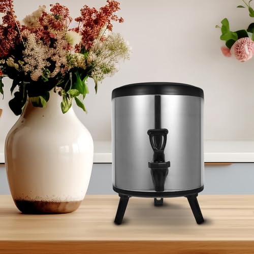 BRIGHTFUFU Insulated Beverage Machine Coffee Glasses Kettles Coffee Drink Stainless Coffee Mug Hot and Cold Coffee Maker Tumbler for Coffee Milk Dispenser Water Dispenser Silver Polyurethane