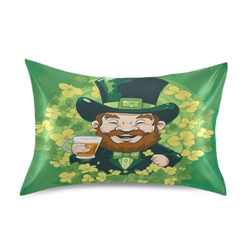 Waassud Funda de almohada de satén para cabello y piel, diseño de duende (2) fundas de almohada de seda suave, tamaño Queen, fundas de almohada refrescantes con cierre de sobre