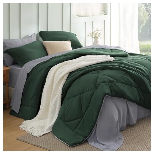 Bedsure Forest Green Queen Comforter Set