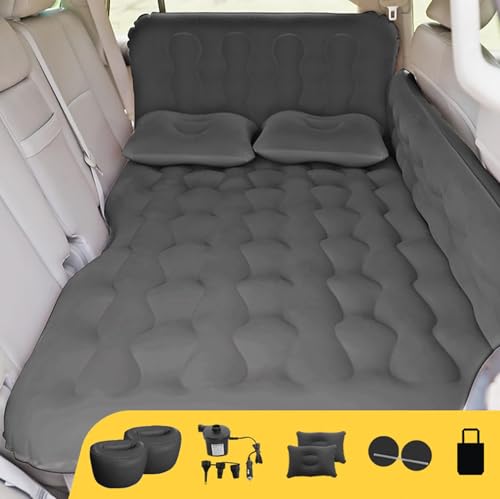 ISWEES Car Bed SUV Air Mattress, Car Air Mattress with Electric Pump, 2 Inflatable Pillows and 2 Footrests for Back Seat, Side Seat,Trunk Sleeping, Thickened Camping Bed - Black by ISWEES - Used condition - Image 8