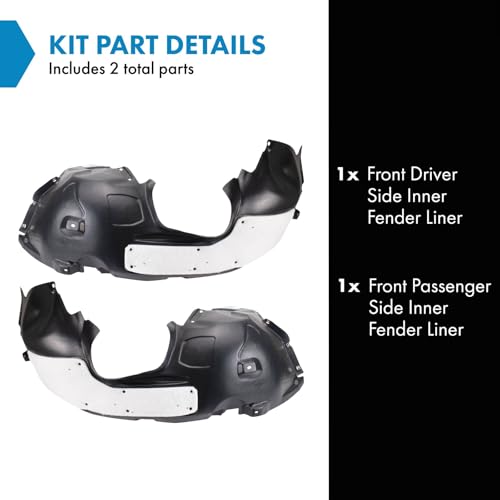 Image of TRQ Front Driver and Passenger Side Inner Fender Liner Set Compatible with 2014-2018 Ford Transit Connect Titanium & XLT