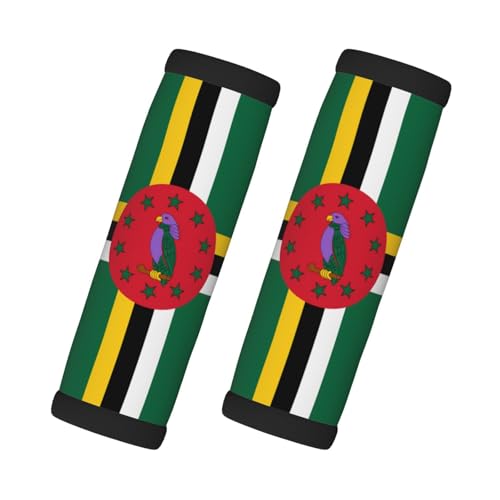 Paquete de 2 fundas de agarre de viaje para maletas, asas de mochila, bandera de la Commonwealth de Dominica