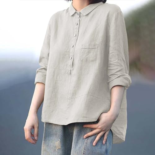 Camisa feminina de manga comprida com estampa floral 2024 de grandes dimensões com lapela e botão, Z