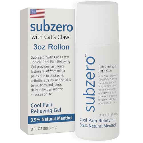 Sub Zero Cooling Pain Relief Gel, 3oz Roll-On - Joint Relief and Nerve Pain Relief Cream for Muscle Deep Pain Relief, Back Pain Relief Products