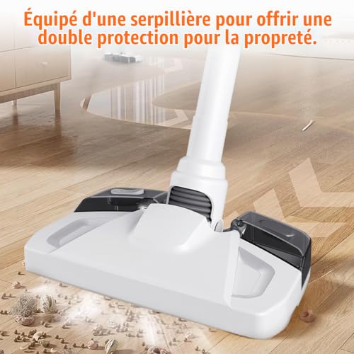 Anluomafuy Aspirateur avec Fonction d'essuyage, Aspirateur Balai sans Fil Puissant, Aspirateur Eau et Poussière sans Fil pour Sols Durs, Idéal pour Sols Durs, Tapis et Poils d'animaux – vue 6