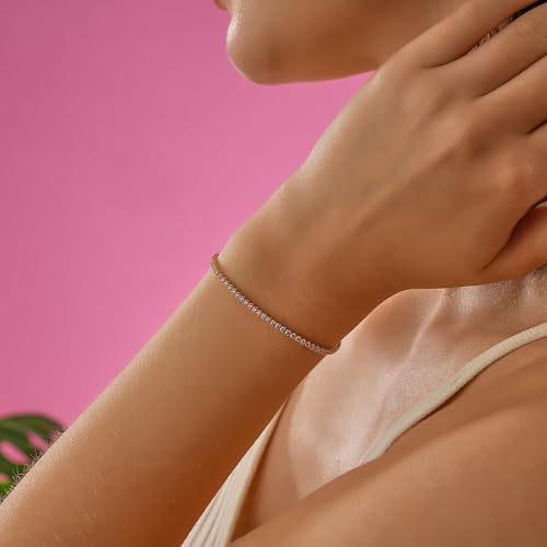 Tennis Bracelet, Solid 14K Gold Morganite Bracelet, Dainty initial Morganite Bracelet, Minimalist 14K Gold Anniversary Bracelet, Birthday Gift3