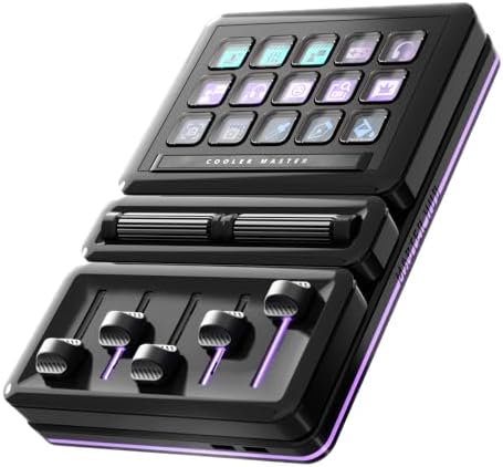 Cooler Master MasterHUB Creator Kit – Freeform 2.0 Modular Control Platform with 15-Key IPS Display, Dual Rollers & 5 Faders for Streaming, Gaming, Minecraft, Photoshop & Video Editing