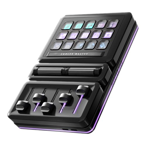 Deal: MasterHUB Creator Kit: Freeform 2.0 Modular Platform - Allows You to Customize with Base, 15xKeys IPS Display, 2xRoller, and 5xFader Modules - Empowering Your Workflow by Cooler Master