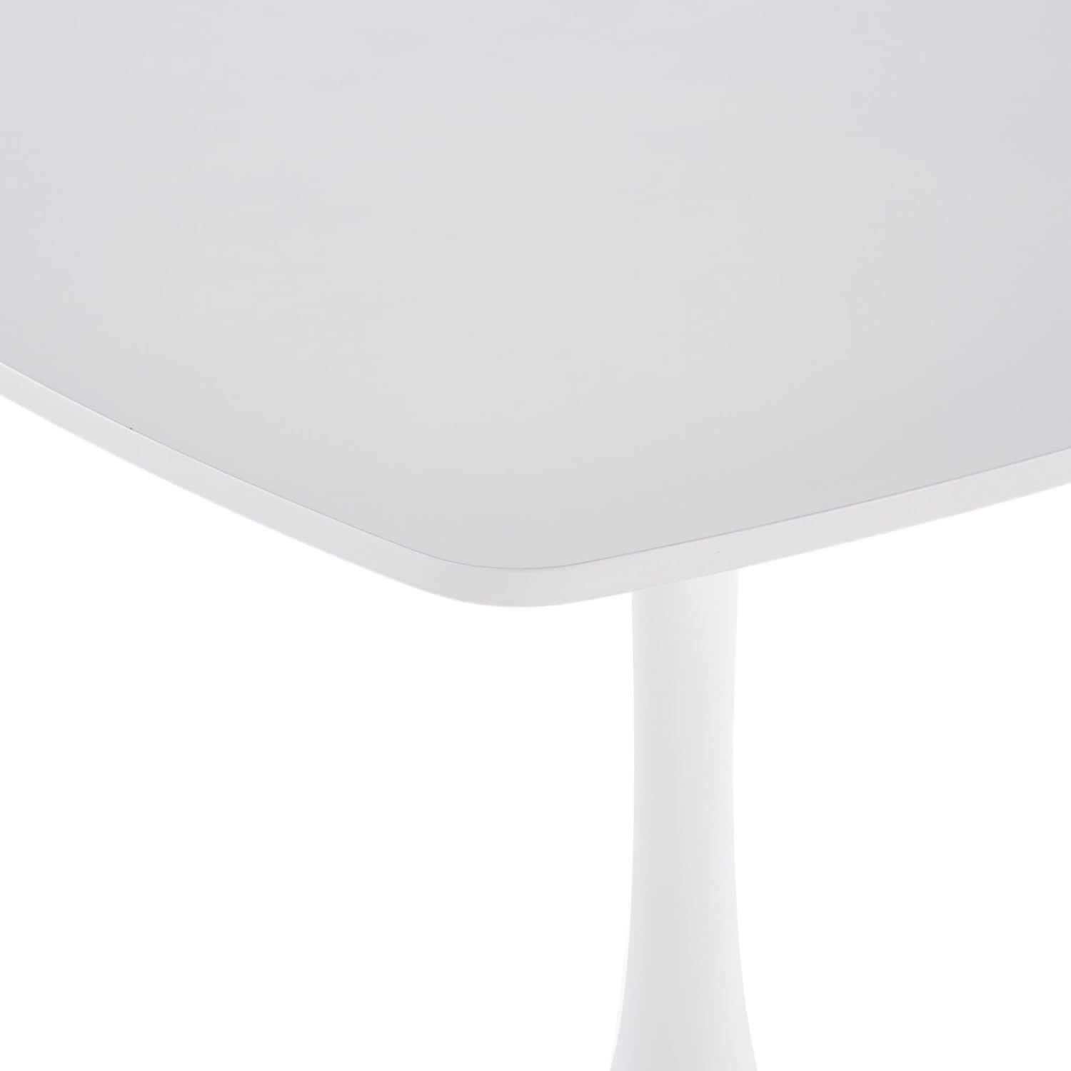 Penau White Square Tulip Dining Table, 24 Inchs Small Dining Table for 2-3 Person, Matte White Engineered Wood Top, Metal Pedestal Base, Modern Bistro Table for Apartment Cafe Office Living Room