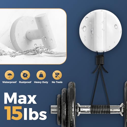 Image of Heavy Duty Suction Cup Hooks for Glass Window,Tile,Mirror,Removable Shower Hooks for Inside Shower,Metal Towel Hooks for Bathroom,4 Pack(White)