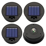 4 Pack Solar Lights Replacement Top Parts (Top Size 3.31 inch, Bottom Size 2.83 inch) 7 Lumens Lantern Lids Replacement Light for Hanging Solar Lanterns Outdoor Decorations Garden Patio, Warm White
