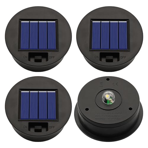 4 Pack Solar Lights Replacement Top Parts 3.31 inch 7 Lumens Warm White