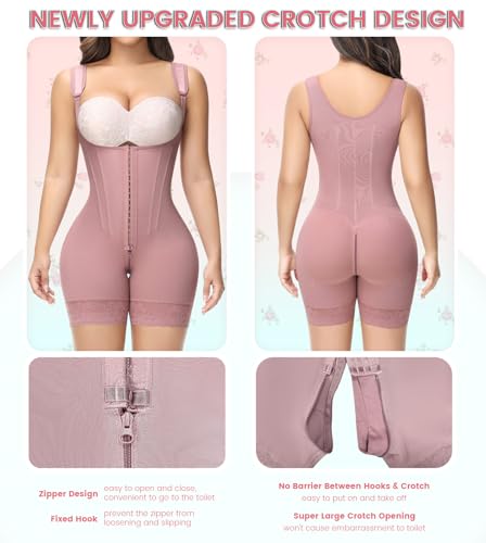 Image of SHAPSHE Fajas Colombianas Moldeadoras Postpartum Body Shaper 3-Row Hooks