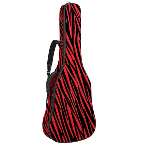 Housse de protection pour guitare acoustique 40 pouces à motif zébré rouge