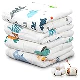 Muselinas Bebe Algodon 50x25cm, 4 Piezas Muselina Bebe, Suave Gasas Bebe Recien...