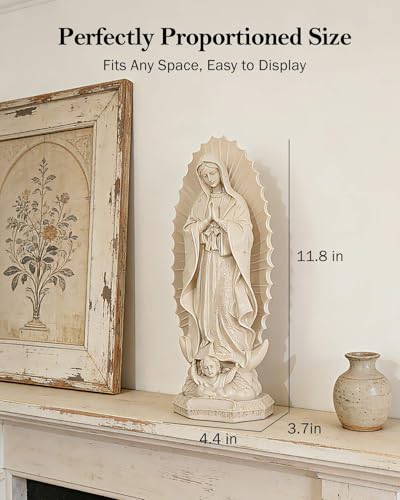 Estatua Virgen de Guadalupe de Resina 11.8 pulg miniatura 5