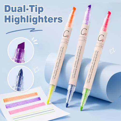 Image of MoKo 59 PCS Aesthetic School Supplies with Cute Pencil Case, Students Stationery Set for Teen Girls & College with Gel Pens, Pastel Highlighters, Mechanical Pencils & Refills, Office Supplies, Blue