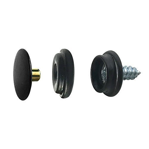 WORLD 9.99 MALL 60 Pieces Fastener Screw Snaps, Marine Grade Boat Canvas Furniture Tents Leather Stainless Steel Snaps 3/8" Socket #6-3/8" Screw (Black #6-3/8") - Thumbnail 6