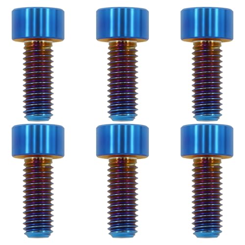 Image of Titanium Bolts M6x15 Hex Socket Screws, Burnt Blue, 6PC