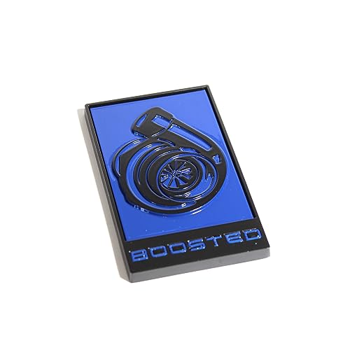 Image of GT350 Style Boosted Badge (White) (Blue)