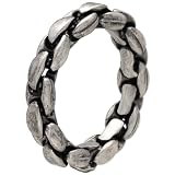 Herren Kettenring Geschmiedet mit Ineinander Greifendem Gliederdesign - Ausdrucksstarkes Sterlingsilber Schmuckstück mit Galvanisierter Oberfläche für Moderne Krieger - Handgefertigt von Emmanuela