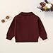 YOUNGER STAR Toddler Boy Girl Sweater Baby Fall Shirt Pullover Long Sleeve Knitted Sweatshirt Winter Warm Clothes (Burgundy, 12-18 Months)