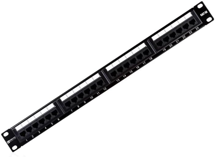 Super Category 5 24-Port Network Patch Panel, Cabinet Special Engineering Gold-Plated 24-Port Network Cable Distribution Frame 19 inches