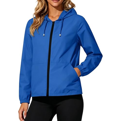 Veste de pluie d'extérieur légère avec zippe intégral et capuche couvrante